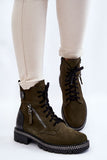 Stylish Women's Leather Boots with Insulation and Zipper