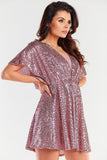 Flared Back Tear Dress with Loose Sleeves