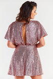 Flared Back Tear Dress with Loose Sleeves