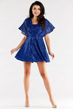 Flared Back-Tear Dress with Loose Sleeves