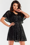 Flared Back Tear Dress with Loose Sleeves