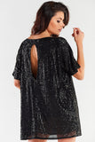 Heart Neckline Loose Dress with Elastic Lining, Made in Poland
