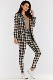 High-Waisted Fitted Plaid Cigarette Pants for Elegance
