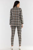 High-Waisted Fitted Plaid Cigarette Pants for Elegance
