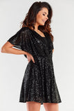 Flared Back Tear Dress with Loose Sleeves