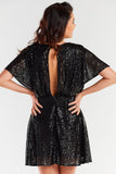 Flared Back Tear Dress with Loose Sleeves