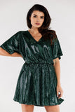 Flared Short Sleeve Dress with Sweetheart Neckline