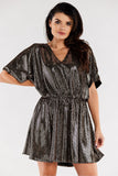 Flared Sweetheart Neckline Short Sleeve Dress