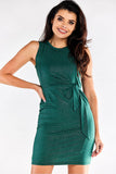 Tied Waist Fitted Short Dress with Elastic Lining