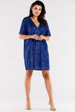 Heart Neckline Loose Dress with Elastic Lining