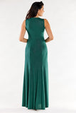 Elegant Fitted Gown with Front Slits and Back Zipper