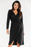 Elegant Envelope Dress with Adjustable Waistband