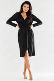 Elegant Envelope Dress with Adjustable Waistband