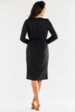 Elegant Envelope Dress with Adjustable Waistband
