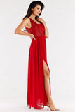 Elegant Open Back Sequin Dress with Mesh Detail