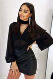 Chic Chiffon Blouse with Versatile Tie Neckline