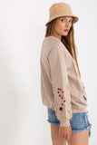 Embroidered Long Sleeve Women's Sweatshirt with Pocket