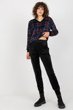 Ladies' Checkered Velour Blouse and Pants Set