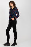 Ladies' Checkered Velour Blouse and Pants Set