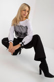Lace-Trimmed Long Sleeve Formal Blouse