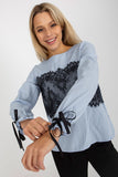 Elegant Long Sleeve Blouse with Lace Detailing