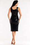 Asymmetrical Fitted Dress with Waist Binding