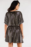 Flared Sweetheart Neckline Short Sleeve Dress