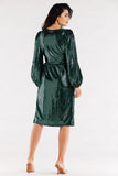 Chic Envelope Dress with Side Ties and Belt