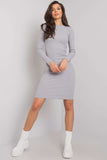 Elegant Pencil Cut Dress with Long Sleeves and Round Neckline
