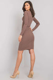 Elegant Pencil Cut Dress with Long Sleeves and Round Neckline