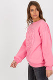 Embroidered Long Sleeve Ladies' Blouse with Round Neckline