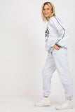 Heart Neckline Sweatshirt Set with Tie-Waist Pants