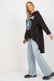 Loose Asymmetrical Women's Hoodie with Long Sleeves
