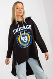 Loose Asymmetrical Women's Hoodie with Long Sleeves