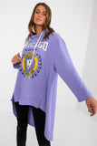 Loose Asymmetrical Women's Hoodie with Long Sleeves