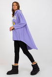 Loose Asymmetrical Women's Hoodie with Long Sleeves