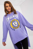 Loose Asymmetrical Women's Hoodie with Long Sleeves