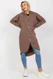 Zippered Extended Cut Hoodie with Side Pockets