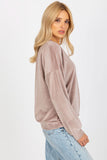 Women's Velour Long Sleeve Sweatshirt with Heart Neckline