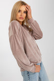 Women's Velour Long Sleeve Sweatshirt with Heart Neckline