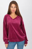 Women's Velour Long Sleeve Heart Neck Sweatshirt