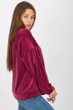Women's Velour Long Sleeve Heart Neck Sweatshirt