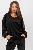Heart Neckline Women's Velour Long Sleeve Sweatshirt