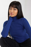 Fitted Long Sleeve One-Color Turtleneck Sweater