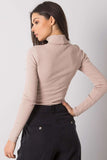 Fitted Long Sleeve One-Color Turtleneck Top