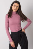Fitted Long Sleeve One-Color Turtleneck Top
