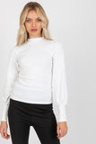 Ribbed Long Sleeve Blouse with Wide Cuffed Sleeves