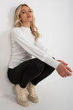 Ribbed Long Sleeve Blouse with Wide Cuffed Sleeves