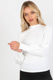 Ribbed Long Sleeve Blouse with Wide Cuffed Sleeves