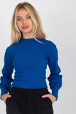 Ribbed Long Sleeve Blouse with Wide Cuffed Sleeves